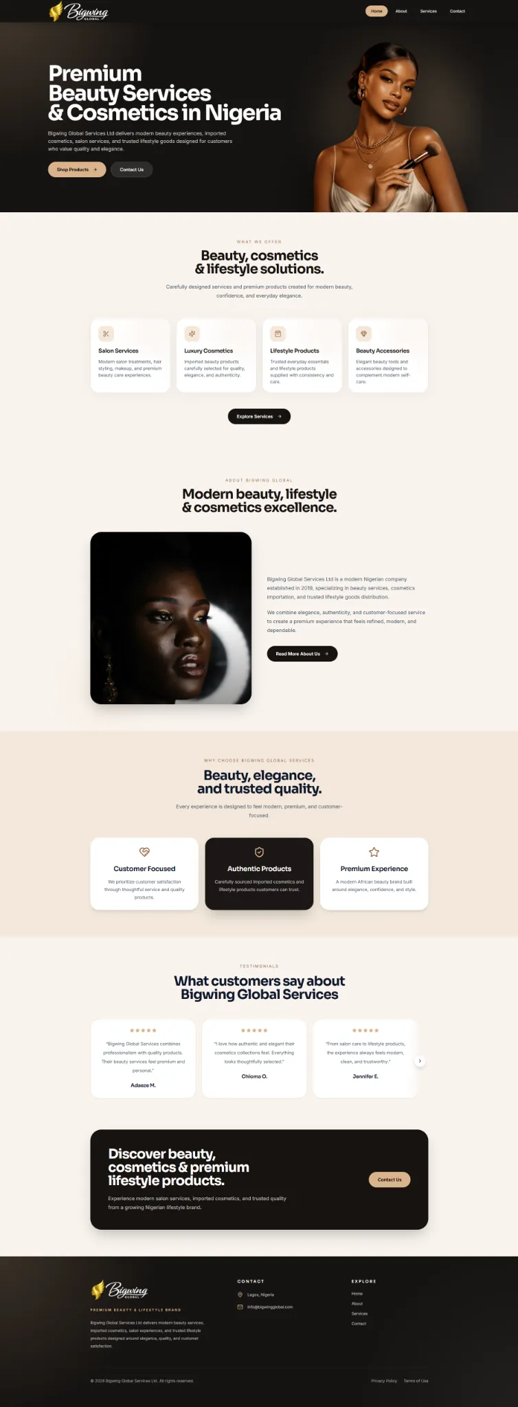 Bigwing Global beauty and lifestyle website
